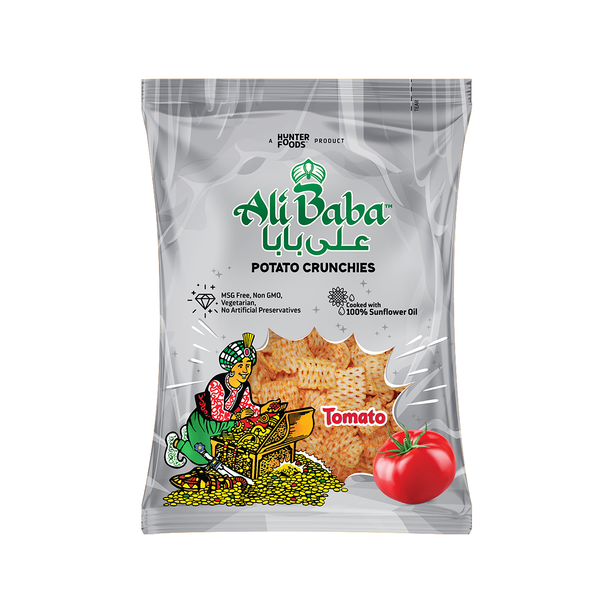 Alibaba Potato Crunchies - Tomato (15gm) - Hunter Foods