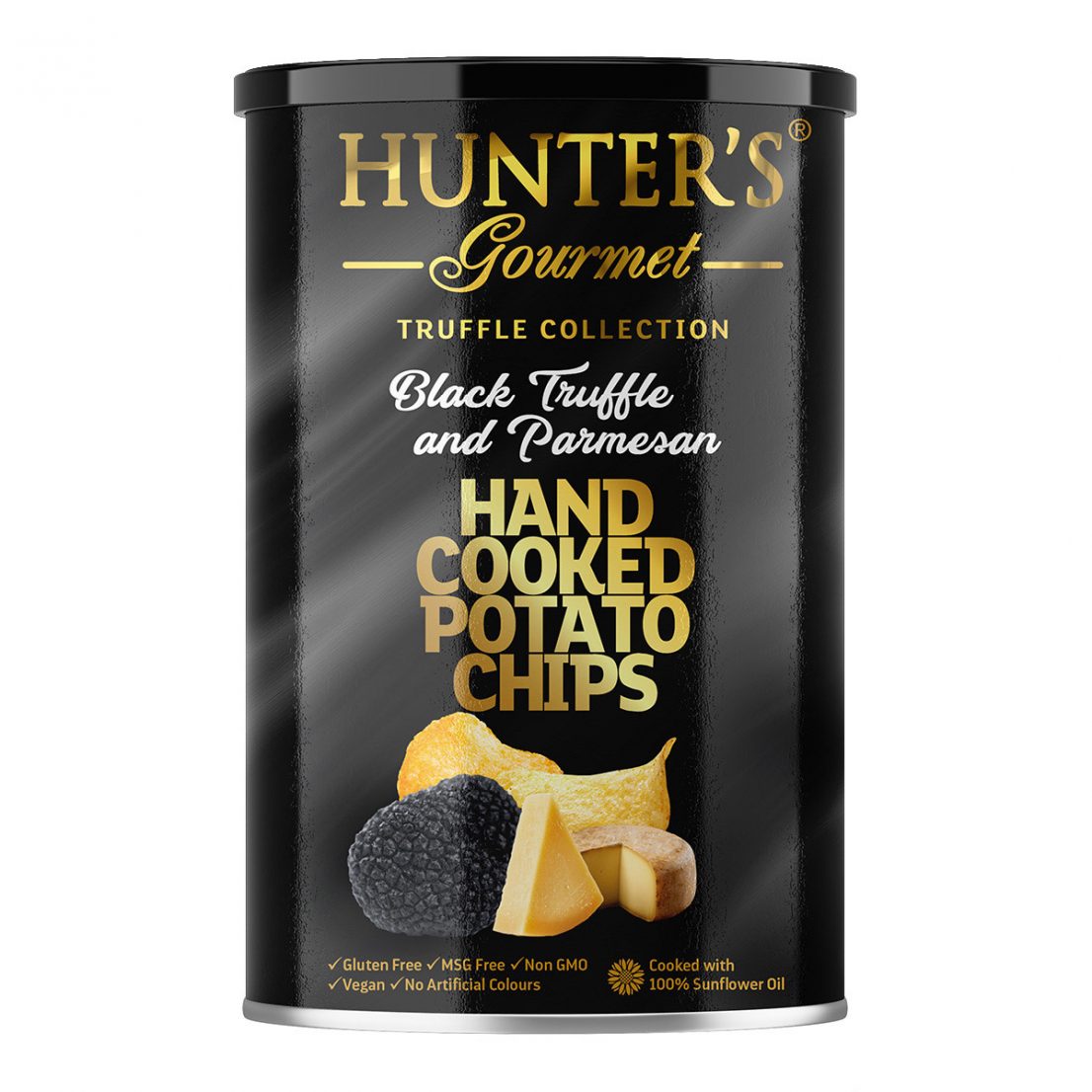 Hunter’s Gourmet Hand Cooked Potato Chips Black Truffle and Parmesan