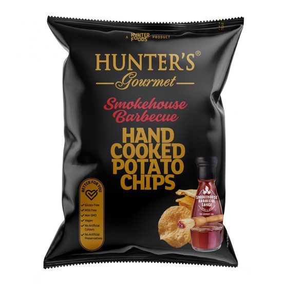 Hunters Gourmet Hand Cooked Potato Chips Smokehousebarbecue Gold