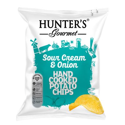 Hunter's Gourmet Hand Cooked Potato Chips - Sour Cream & Onion - (125gm)