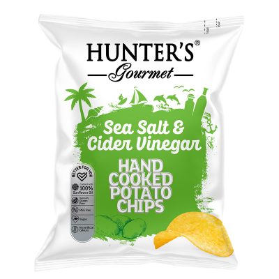 Hunter's Gourmet Hand Cooked Potato Chips - Sea Salt & Cider Vinegar (125gm)