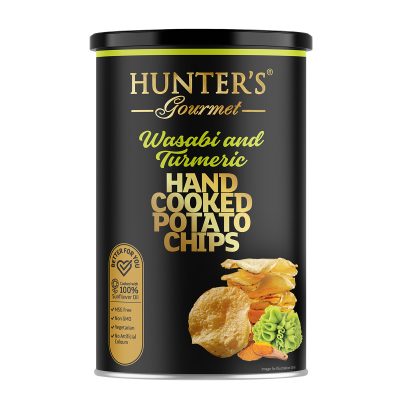 Hunter’s Gourmet Hand Cooked Potato Chips – Wasabi And Turmeric – Gold Edition (150gm)