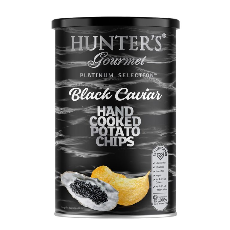 Hunter's Gourmet Hand Cooked Potato Chips - Black Caviar - (150gm)